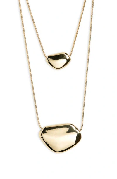 Nordstrom Layered Pebble Pendant Necklace In Gold