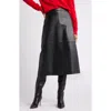 Nordstrom Leather A-line Skirt In Black