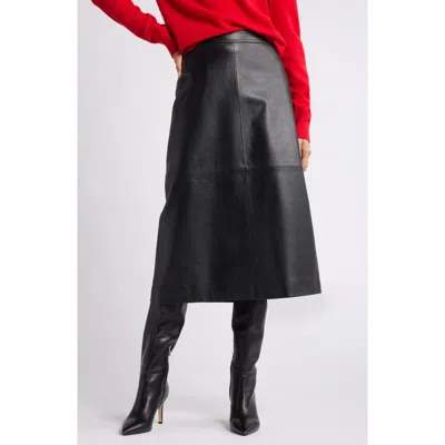 Nordstrom Leather A-line Skirt In Black