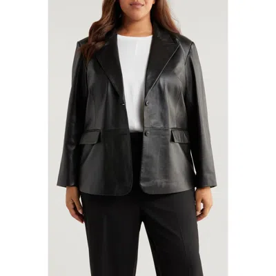 Nordstrom Leather Blazer In Black