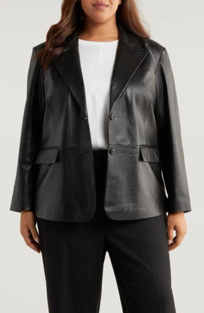 Nordstrom Leather Blazer In Black