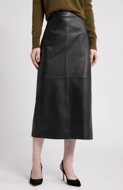 Nordstrom Leather Pencil Skirt In Black