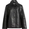 Nordstrom Leather Shirt Jacket In Black