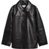 Nordstrom Leather Shirt Jacket In Black