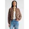 Nordstrom Leopard Crewneck Cardigan In Brown