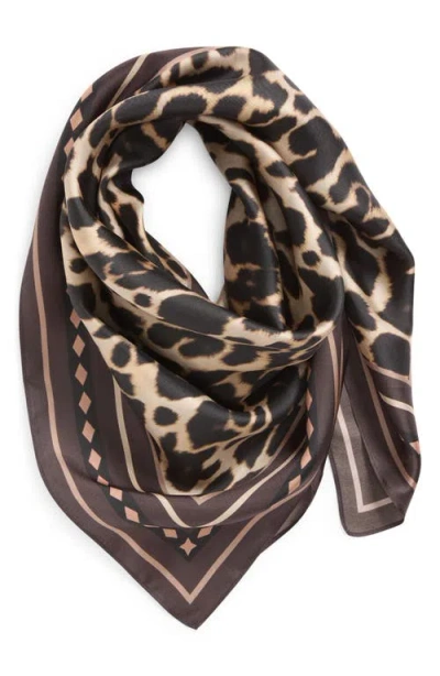Nordstrom Leopard Print Square Silk Scarf In Animal Print