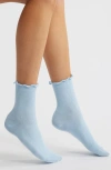 Nordstrom Lettuce Edge Crew Socks In Blue Breeze