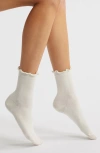 Nordstrom Lettuce Edge Crew Socks In Ivory Tofu