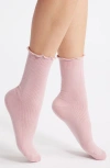 Nordstrom Lettuce Edge Crew Socks In Pink Puff