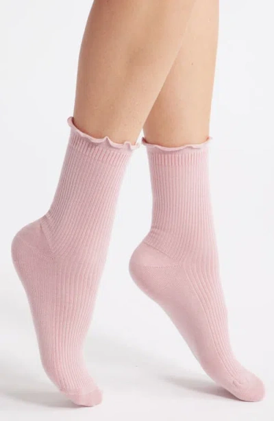 Nordstrom Lettuce Edge Crew Socks In Pink Puff