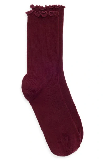 Nordstrom Lettuce Edge Quarter Crew Socks In Red