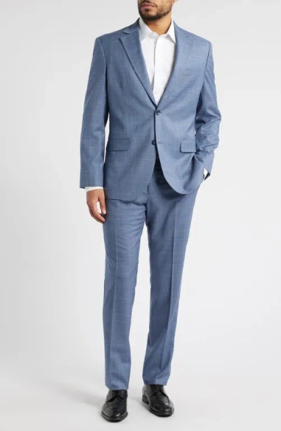 Nordstrom Light Blue Mélange Wool Suit In Blue Tessuti Texture