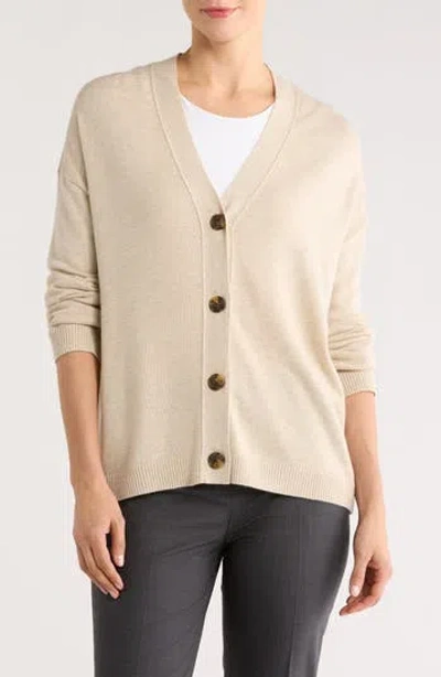 Nordstrom Lightweight Buttoned Cardigan In Brown