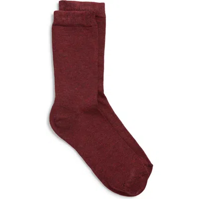 Nordstrom Lightweight Crew Socks In Burgundy