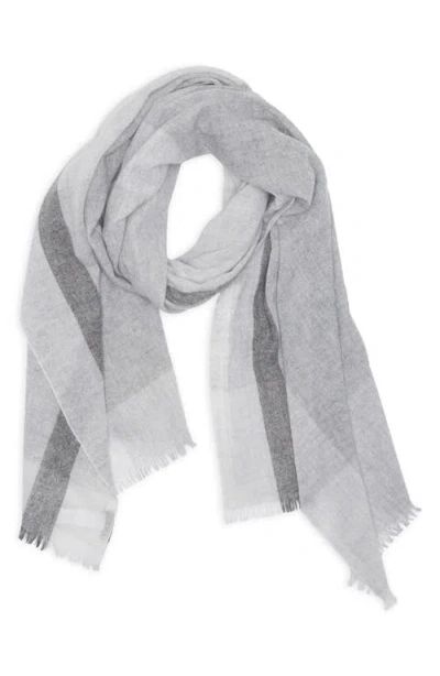 Nordstrom Lightweight Textured Cashmere Scarf In Gray