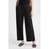 Nordstrom Linen Blend Crop Slim Wide Pants In Black