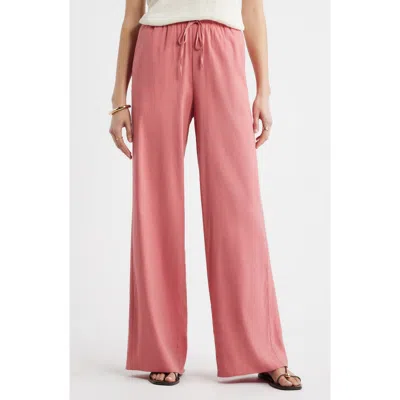 Nordstrom Linen Blend Drawstring Pants In Pink