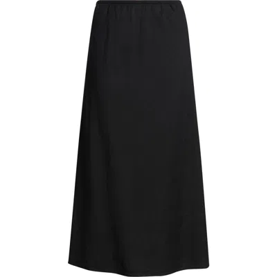 Nordstrom Linen Blend Midi Skirt In Black