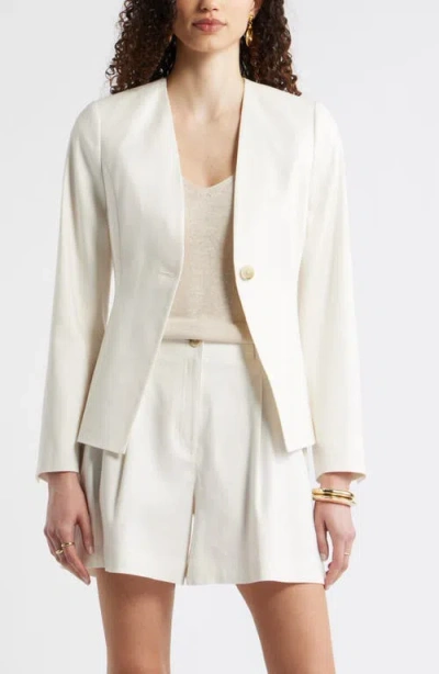 Nordstrom Linen Blend One-button Blazer In Multi