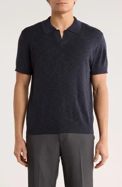 Nordstrom Linen Blend Polo Sweater In Blue