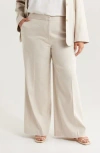 Nordstrom Linen Blend Wide Leg Pants In Brown