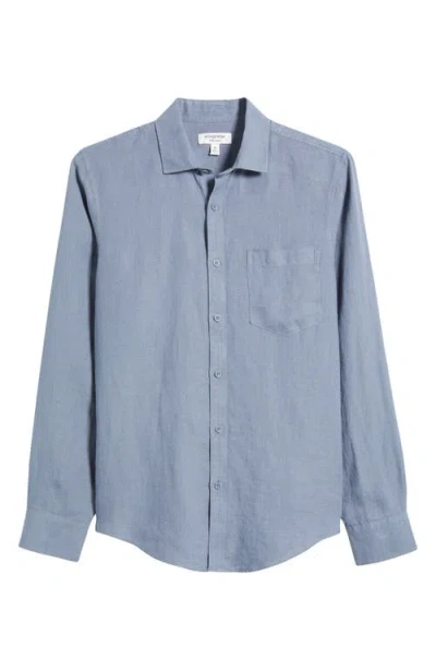 Nordstrom Linen Button-up Shirt In Blue Chip