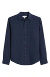 Nordstrom Linen Button-up Shirt In Navy Blazer
