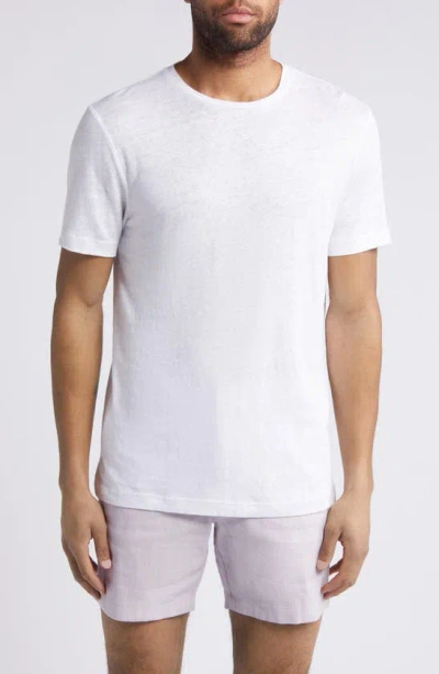 Nordstrom Linen Crewneck T-shirt In White