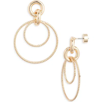 Nordstrom Linked Double Hoop Earrings In Green