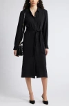 Nordstrom Long Sleeve Belted Shirtdress In Black