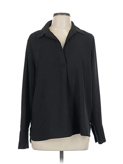 Pre-owned Nordstrom Long Sleeve Blouse In Black