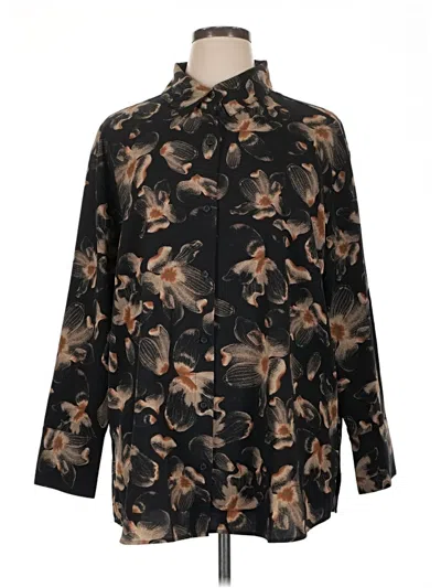 Pre-owned Nordstrom Long Sleeve Blouse In Black