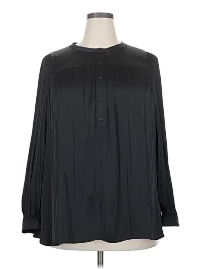 Pre-owned Nordstrom Long Sleeve Blouse In Black