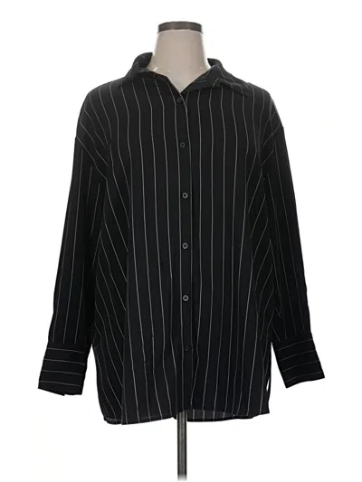 Pre-owned Nordstrom Long Sleeve Blouse In Black