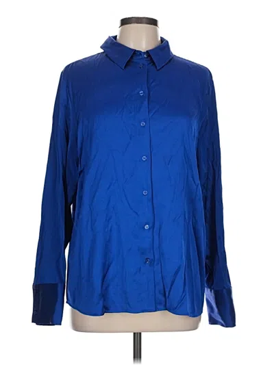Pre-owned Nordstrom Long Sleeve Blouse In Blue