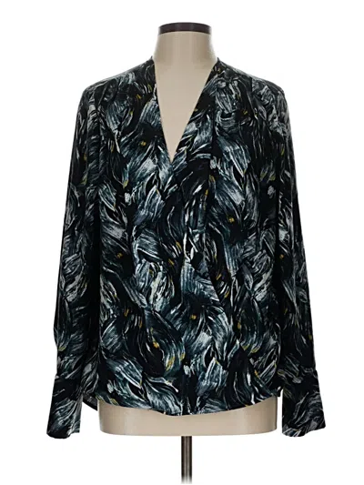 Pre-owned Nordstrom Long Sleeve Blouse In Blue