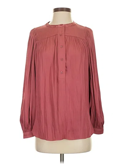 Pre-owned Nordstrom Long Sleeve Blouse In Burgundy