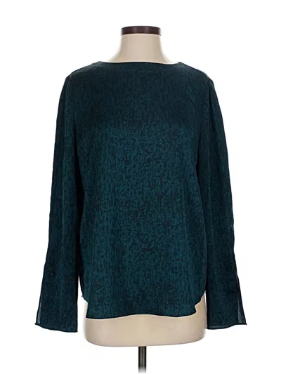 Pre-owned Nordstrom Long Sleeve Blouse In Teal