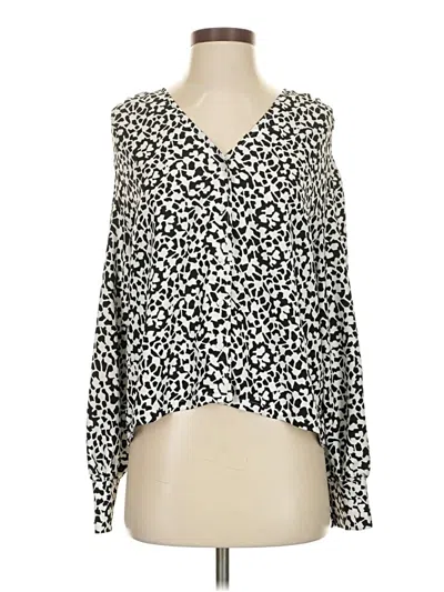 Pre-owned Nordstrom Long Sleeve Blouse In White