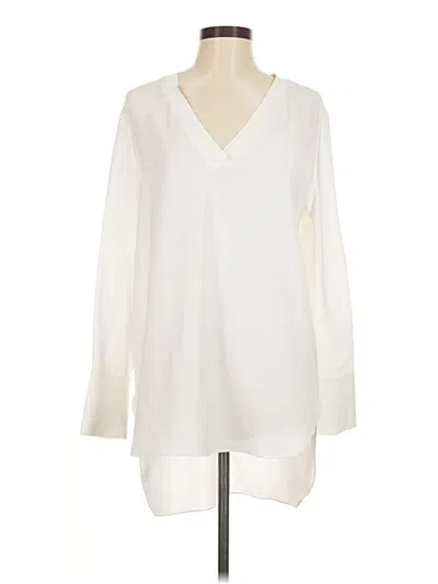 Pre-owned Nordstrom Long Sleeve Blouse In White