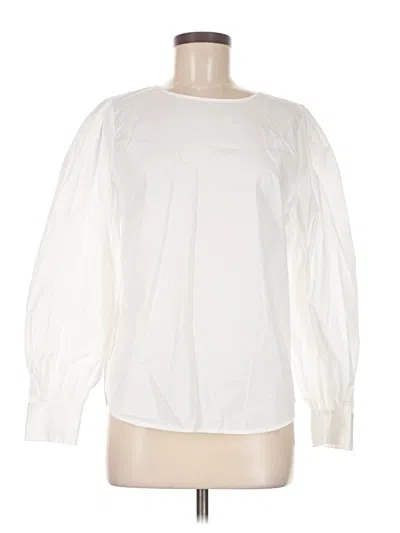 Pre-owned Nordstrom Long Sleeve Blouse In White