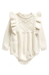 Nordstrom Long Sleeve Bubble Bodysuit In Ivory Egret