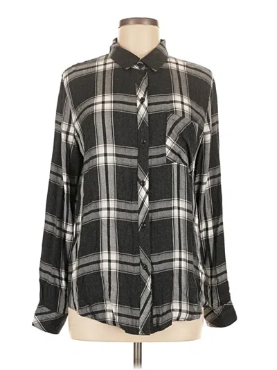 Pre-owned Nordstrom Long Sleeve Button Down Shirt In Black