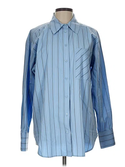 Pre-owned Nordstrom Long Sleeve Button Down Shirt In Blue