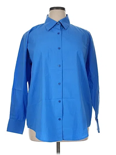 Pre-owned Nordstrom Long Sleeve Button Down Shirt In Blue