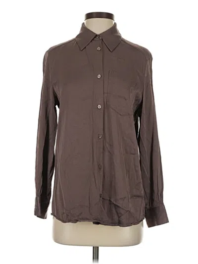 Pre-owned Nordstrom Long Sleeve Button Down Shirt In Brown