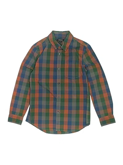 Pre-owned Nordstrom Kids' Long Sleeve Button Down Shirt In Green