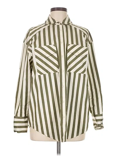 Pre-owned Nordstrom Long Sleeve Button Down Shirt In Green