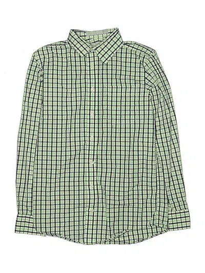 Pre-owned Nordstrom Kids' Long Sleeve Button Down Shirt In Green