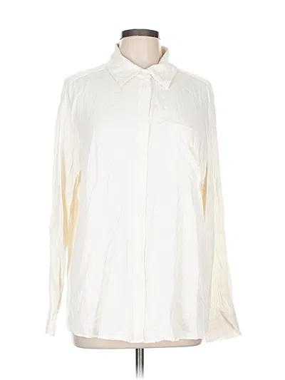 Pre-owned Nordstrom Long Sleeve Button Down Shirt In Ivory